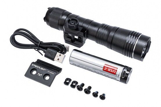 Streamlight ProTac 2 weapon light with rechargeable battery.